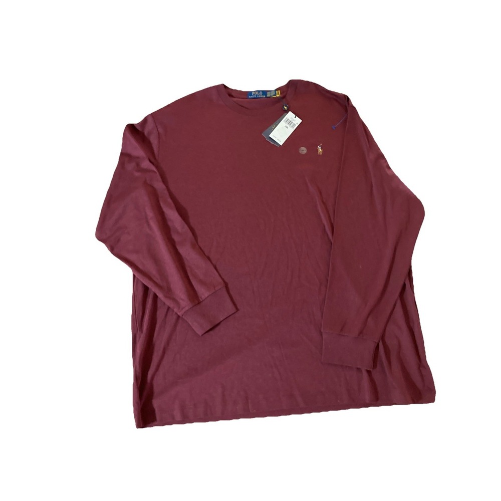 Polo Ralph Lauren Classic Long Sleeve‎ T-Shirt Men's Sz 2XB New Red Wine $85